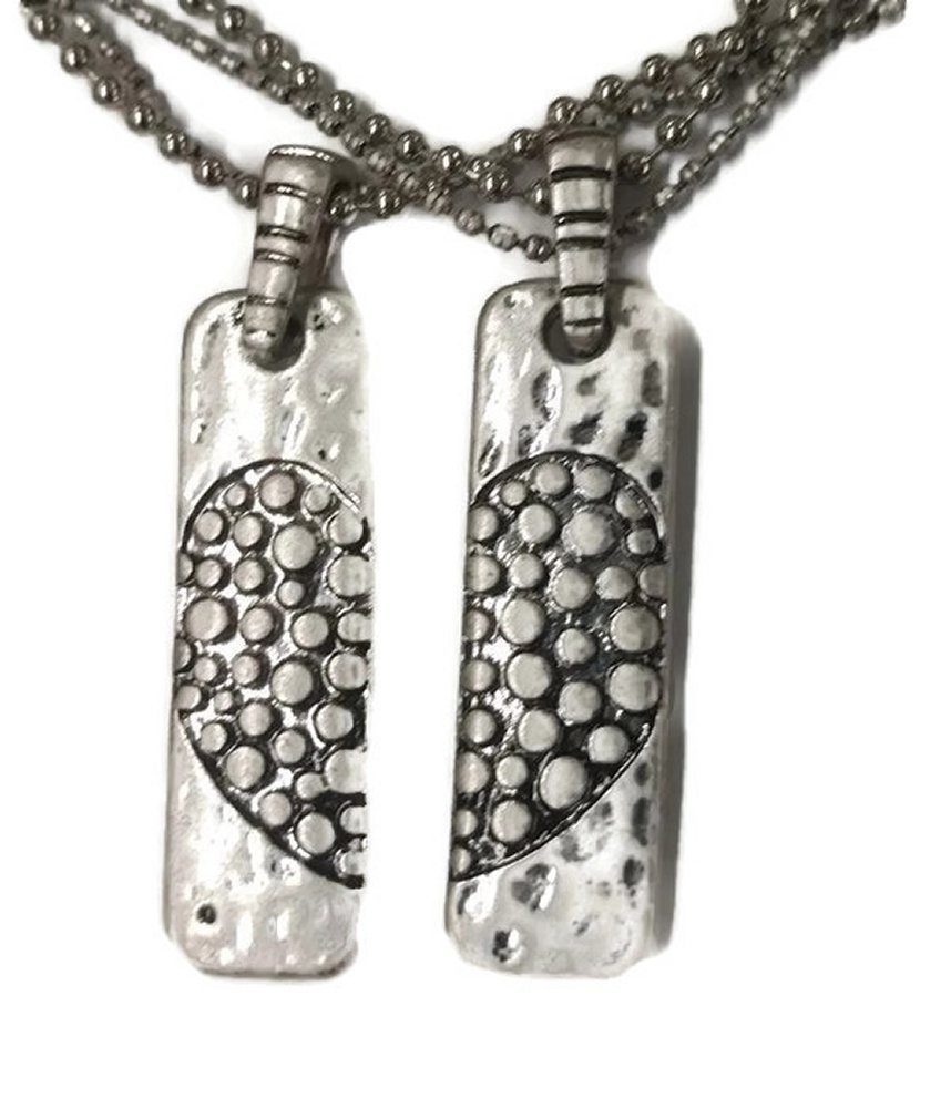 Enesco Soul Chain Sisters Necklace Set - Matching Best Friend Jewelry for Women, Sterling Silver Heart Pendant Necklaces - Perfect for Birthdays, Anniversaries & Sister Gifts