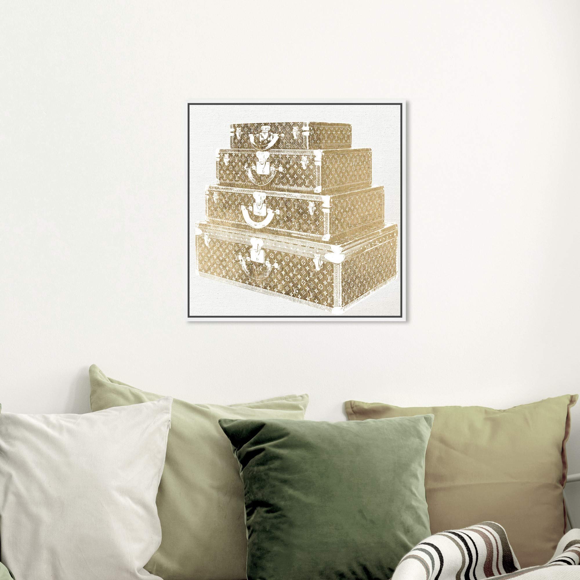 Oliver Gal Artist Co. Fashion & Glam Wall Art Canvas Print - 20x20 Inch Gold & White Framed Decor for Living Room, Bedroom, Office
