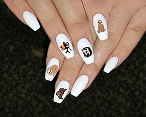 Sloth Nail Art Water Decals - Cute Animal Nail Stickers for DIY Manicure | Perfect for Parties, Gifts & Nail Art Enthusiasts