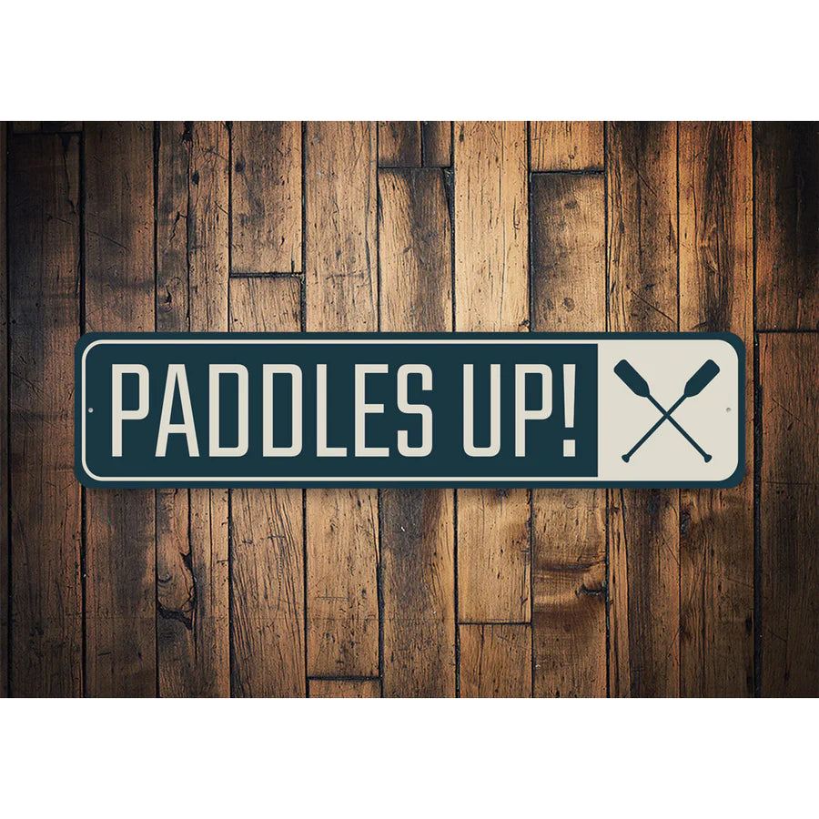Paddles Up Canoe Sign - Rustic Wooden Canoe Paddle Wall Decor for Cabin, Lake House & Outdoor Enthusiasts - Perfect for Camping, Fishing & Nautical Themed Rooms