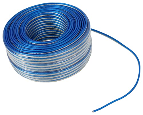 Rockville Blue 14G250 OFC 14 Gauge 250ft 100% Pure Copper Speaker Wire for Car Audio & Home Theater Systems - High Performance Sound Quality for Subwoofers, Amplifiers & Stereo Speakers