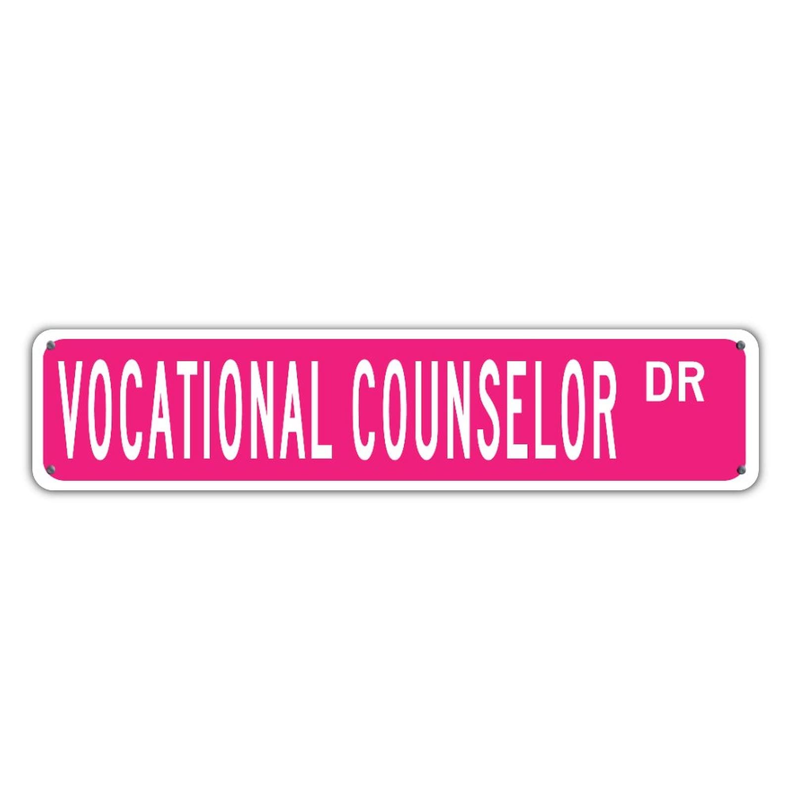 Personalized DR Solid Pink Career Office Sign - Waterproof Metal Garage Sign for Vocational Counselor - Ready to Hang for Garage, Office, Restaurants, Yard & Garden Decor - Perfect Homeowner Gift (4x18 Inch Rectangle)