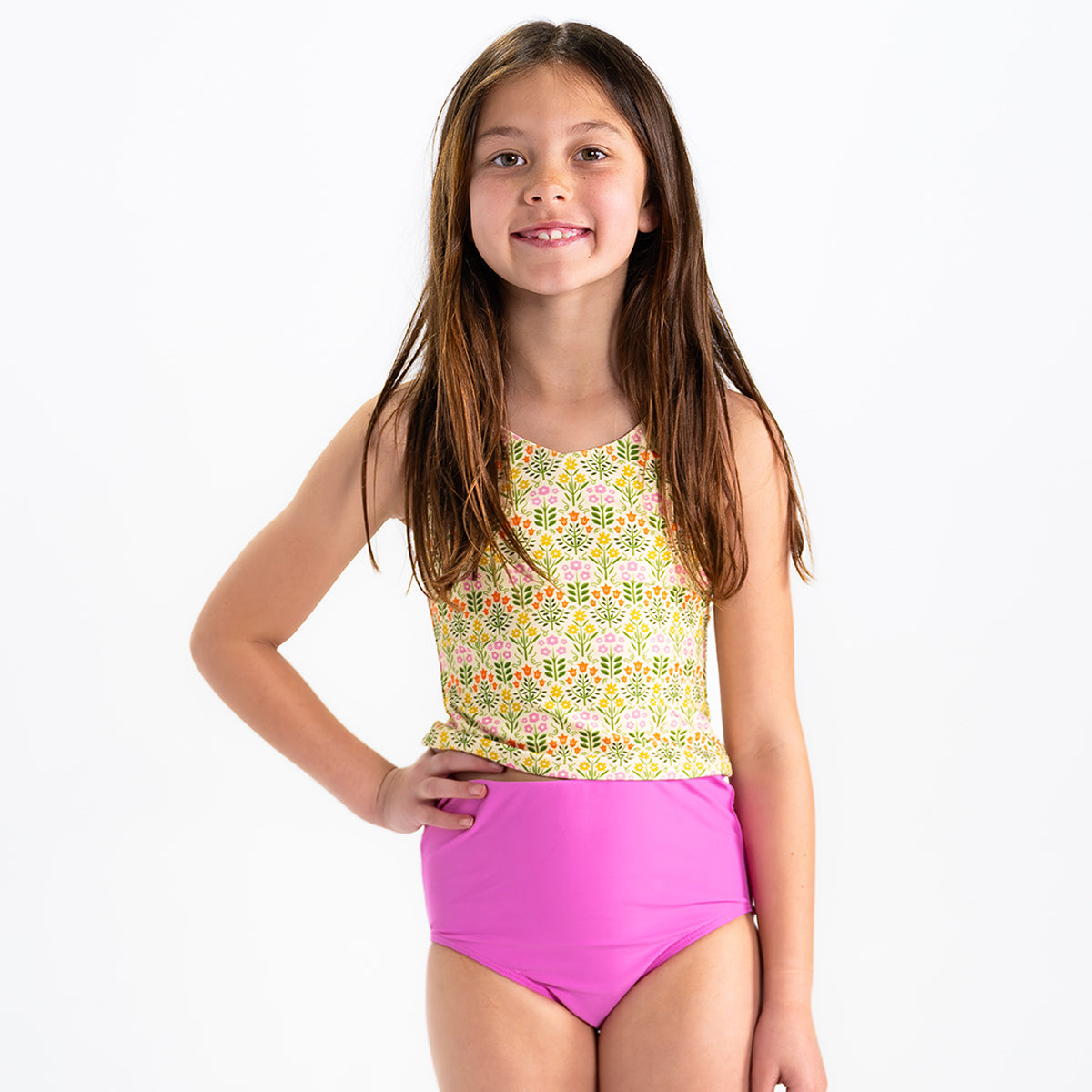 Girls V Neck Tankini Top - Comfortable Swimwear for Kids - Perfect for Beach, Pool & Summer Activities