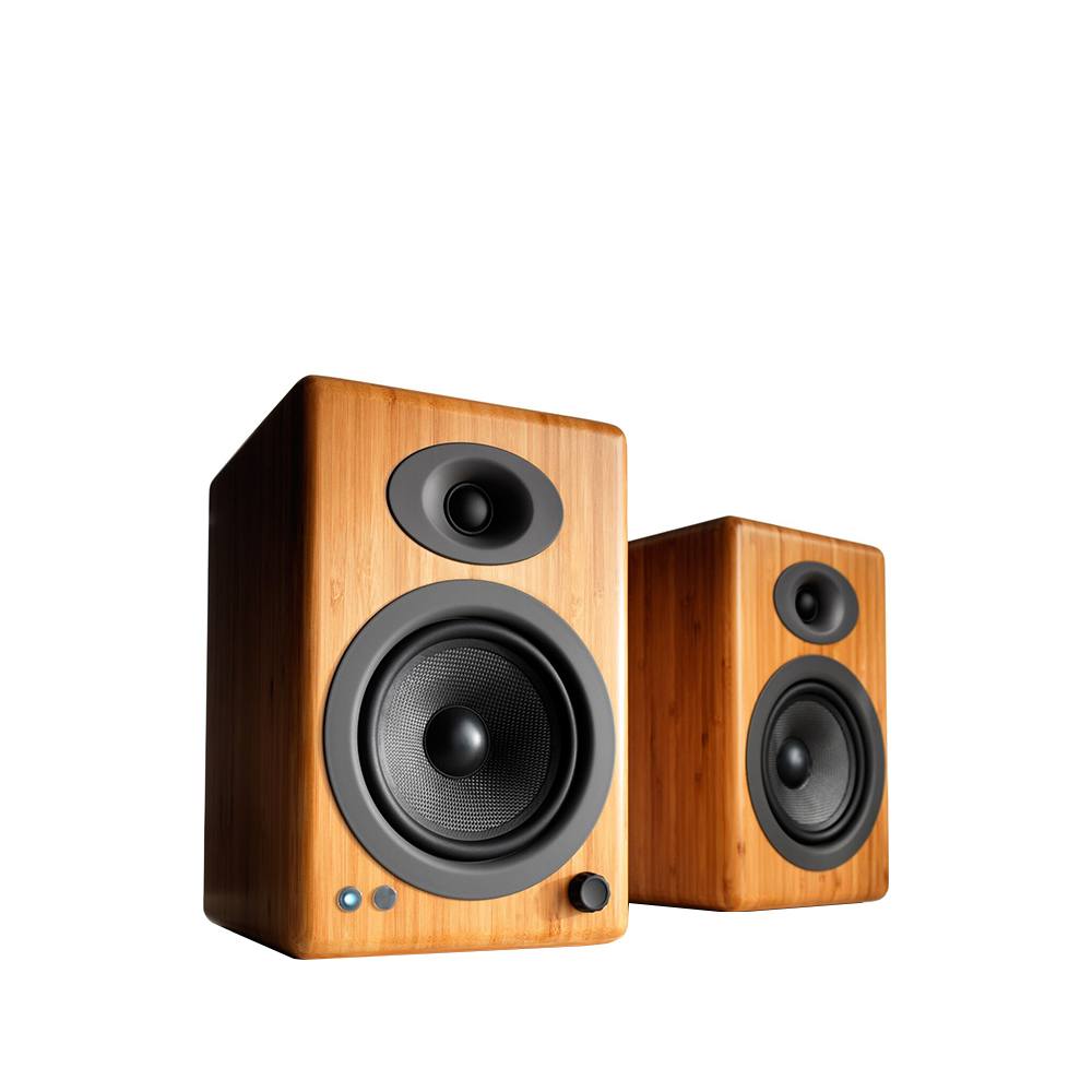Audioengine A5+ Wireless Powered Bookshelf Speakers - Premium Solid Bamboo Design for Home Theater, Music Studio & Office | Hi-Fi Sound Quality, Bluetooth Connectivity, Bookshelf or Desktop Use