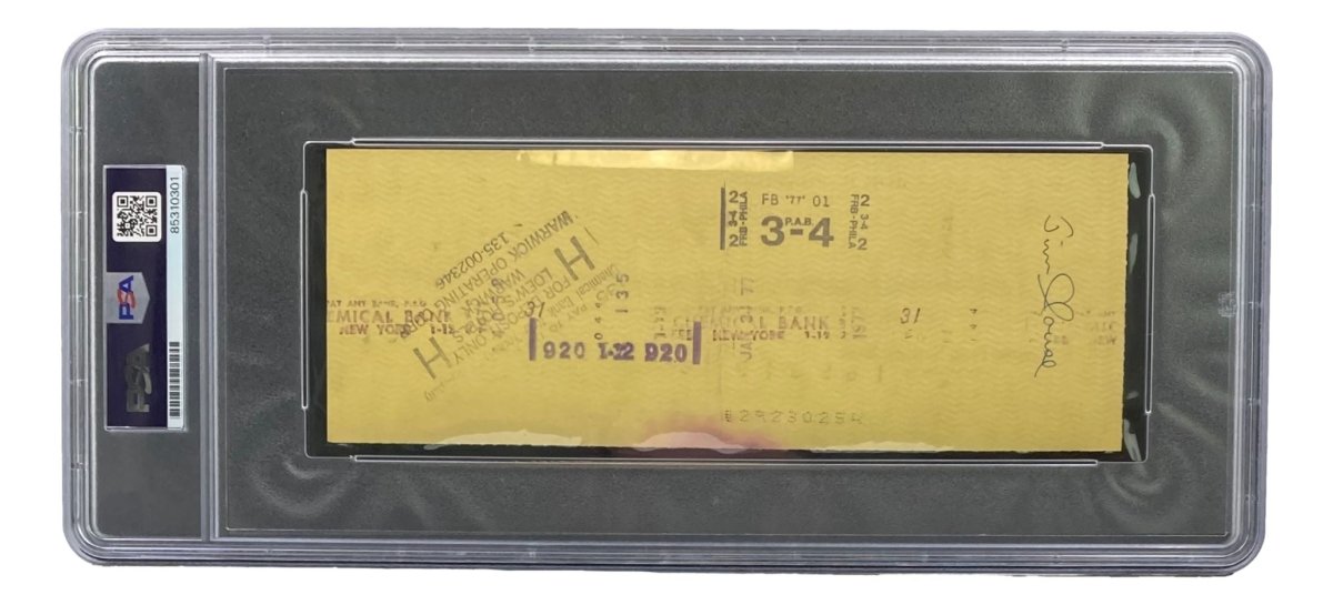 Joe Frazier Autographed Boxing Memorabilia - PSA/DNA Certified Signed Bank Check #4611 - Perfect for Collectors, Sports Fans & Boxing Enthusiasts