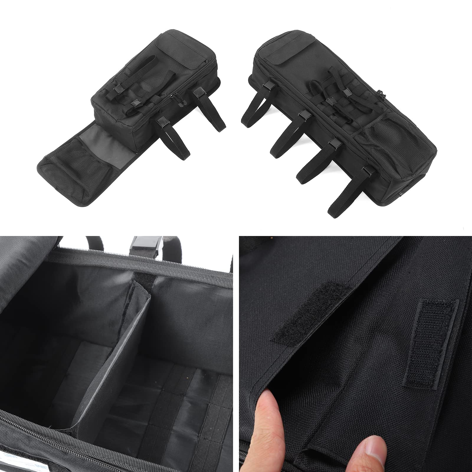 Jeep Wrangler JK 2 Door Roll Bar Storage Bags (2007-2018) - 2PCS Driver & Passenger Side Interior Organizer | Perfect for Off-Road Adventures, Camping & Road Trips