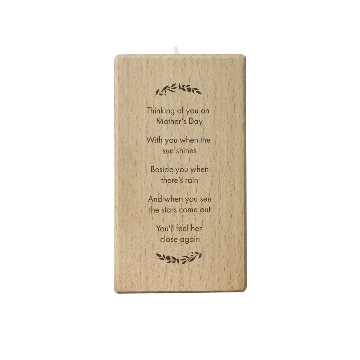 Thinking of You on Mother's Day Wooden Tea Light Holder - Handcrafted Candle Holder for Mom - Perfect Gift for Mother's Day, Birthday & Home Decor