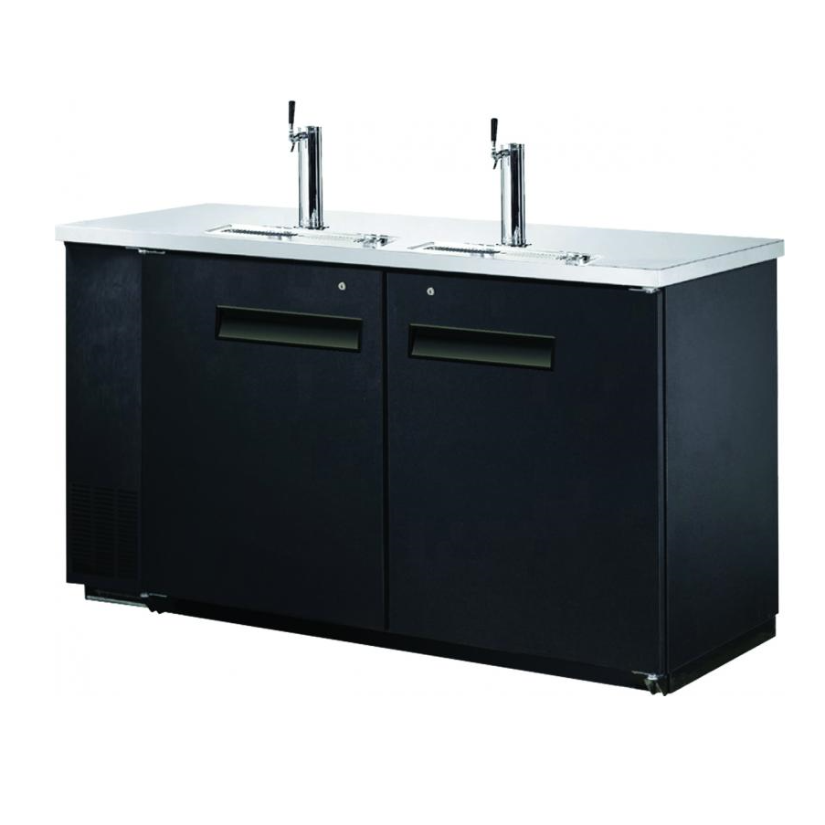 Nella 61 Inch Commercial Draft Beer Refrigerator with 2 Stainless Steel Beer Taps & Dual Solid Doors - Perfect for Bars, Restaurants, and Home Brewing Enthusiasts