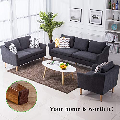 1 Inch Square Felt Pads for Chair Legs - 48 Pack Brown Furniture Floor Protectors (5mm Thick) - Protect Hardwood Floors from Scratches & Noise - Ideal for Dining Chairs, Office Furniture & Home Decor