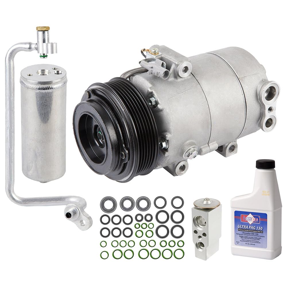 2003-2008 Pontiac Vibe AC Compressor & A/C Kit with Drier, Expansion Valve, Oil & Seals - Complete Cooling System Replacement - Perfect for Summer Driving & Long Road Trips