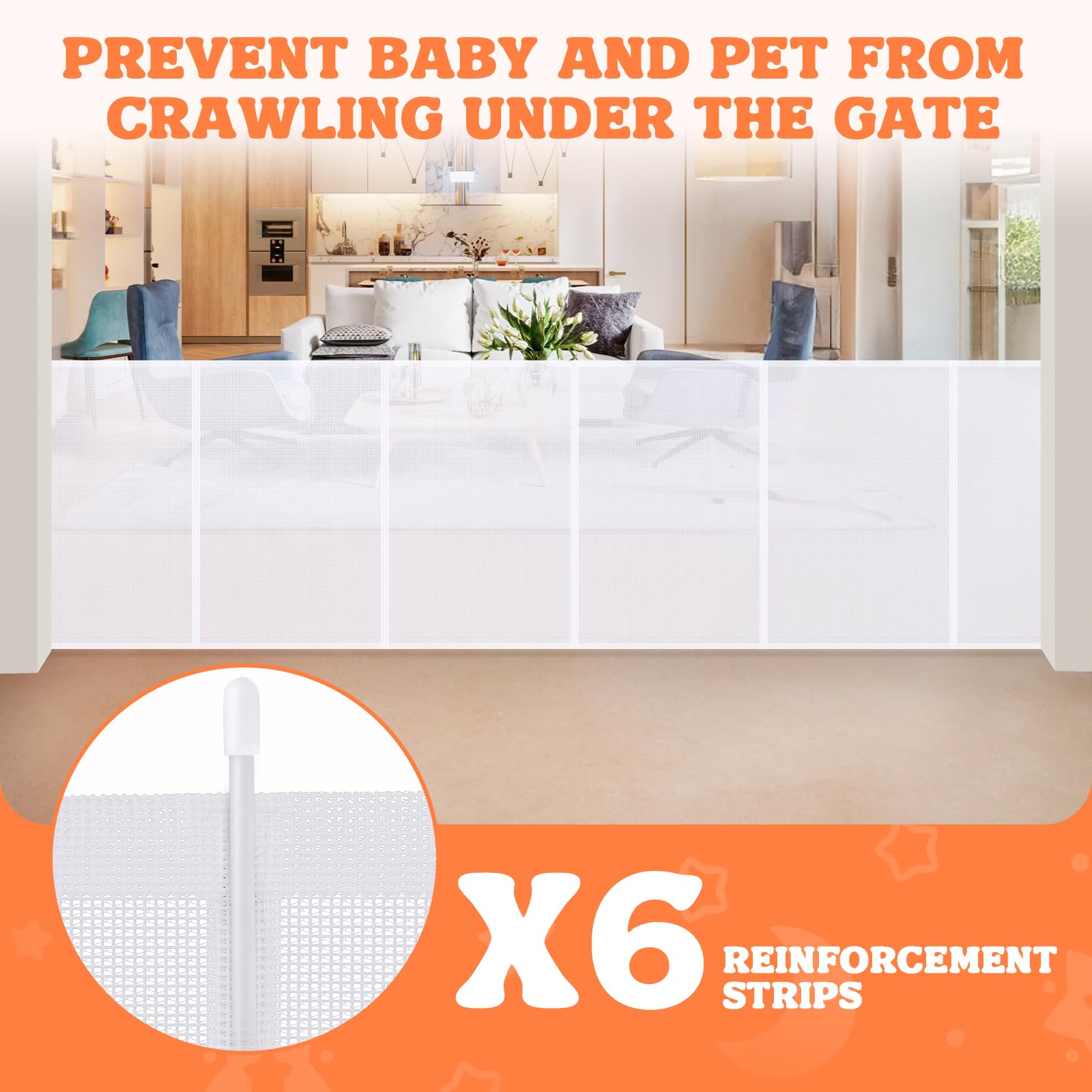 120 Inch Extra Wide Retractable Baby Gate - 35