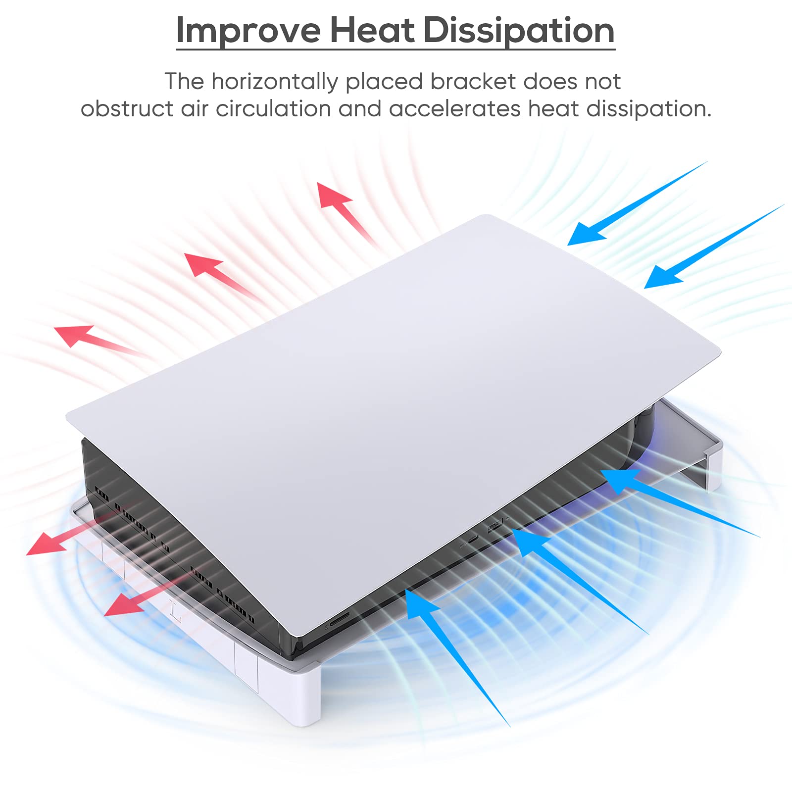 MENEEA PS5 Horizontal Stand - Compatible with PlayStation 5 Disc & Digital Edition | Durable Cooling Base for PS5 Console Accessories | Perfect for Gaming Setup & Entertainment Centers