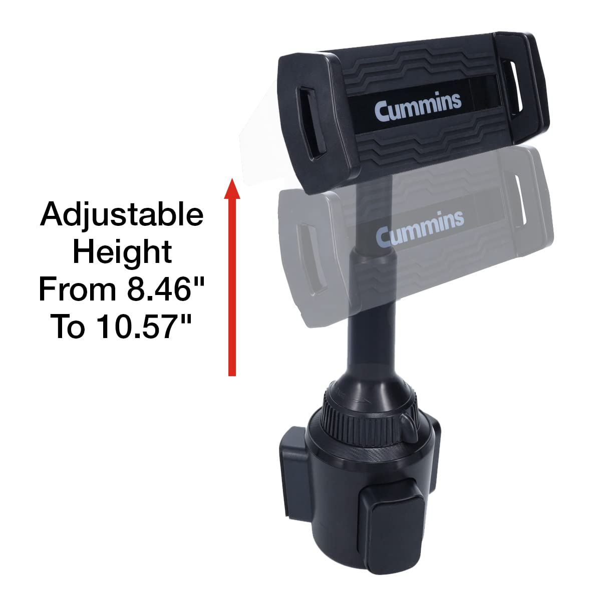 Cummins Cup Holder Tablet Mount - Universal Car Tablet Holder for iPad, Samsung Galaxy Tab, Amazon Fire & More - Black - Perfect for Road Trips, GPS Navigation & Entertainment