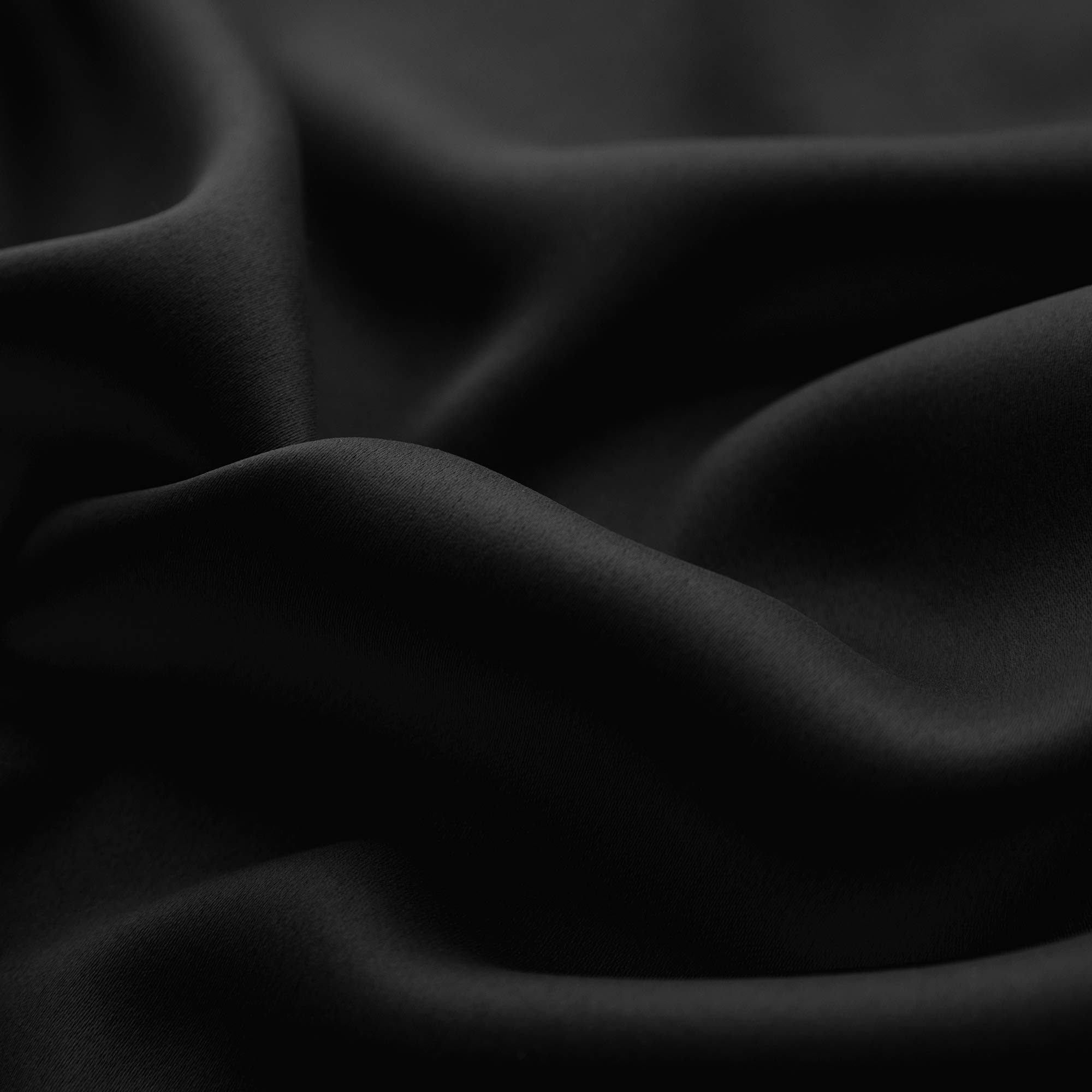 Mrs.Naturall Small Blackout Window Curtains - 24 Inch Length for Basement, RV & Camper Windows - Darkening Privacy Shades for Bedroom, Nursery & Home Decor (Black)
