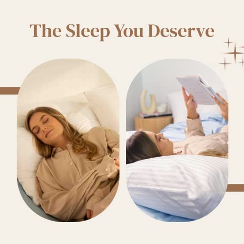 FeelAtHome 100% Cotton Zippered Pillowcase Cover Set - 30x20 Inches (4 Pack, Queen Size) - Waterproof, Noiseless Pillow Protector for Bed, Sofa & Travel - Hypoallergenic Queen Pillow Cover for Home & Hotel Use