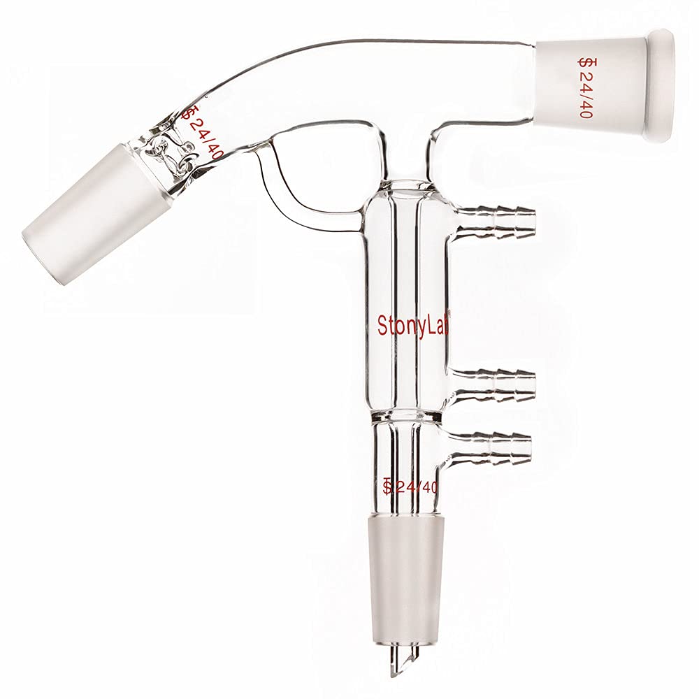 Stonylab Borosilicate Glass Short Path Distillation Kit - 24/40 Joints & Hose Connections - Lab Distilling Apparatus for Essential Oils, CBD Extraction & Chemistry Experiments - Perfect for Home Labs & Professional Research Facilities
