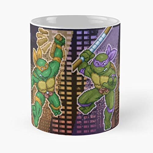 TMNT Ninja Turtles 11oz Ceramic Mug - Michelangelo, Raphael - Perfect for Coffee & Gifts