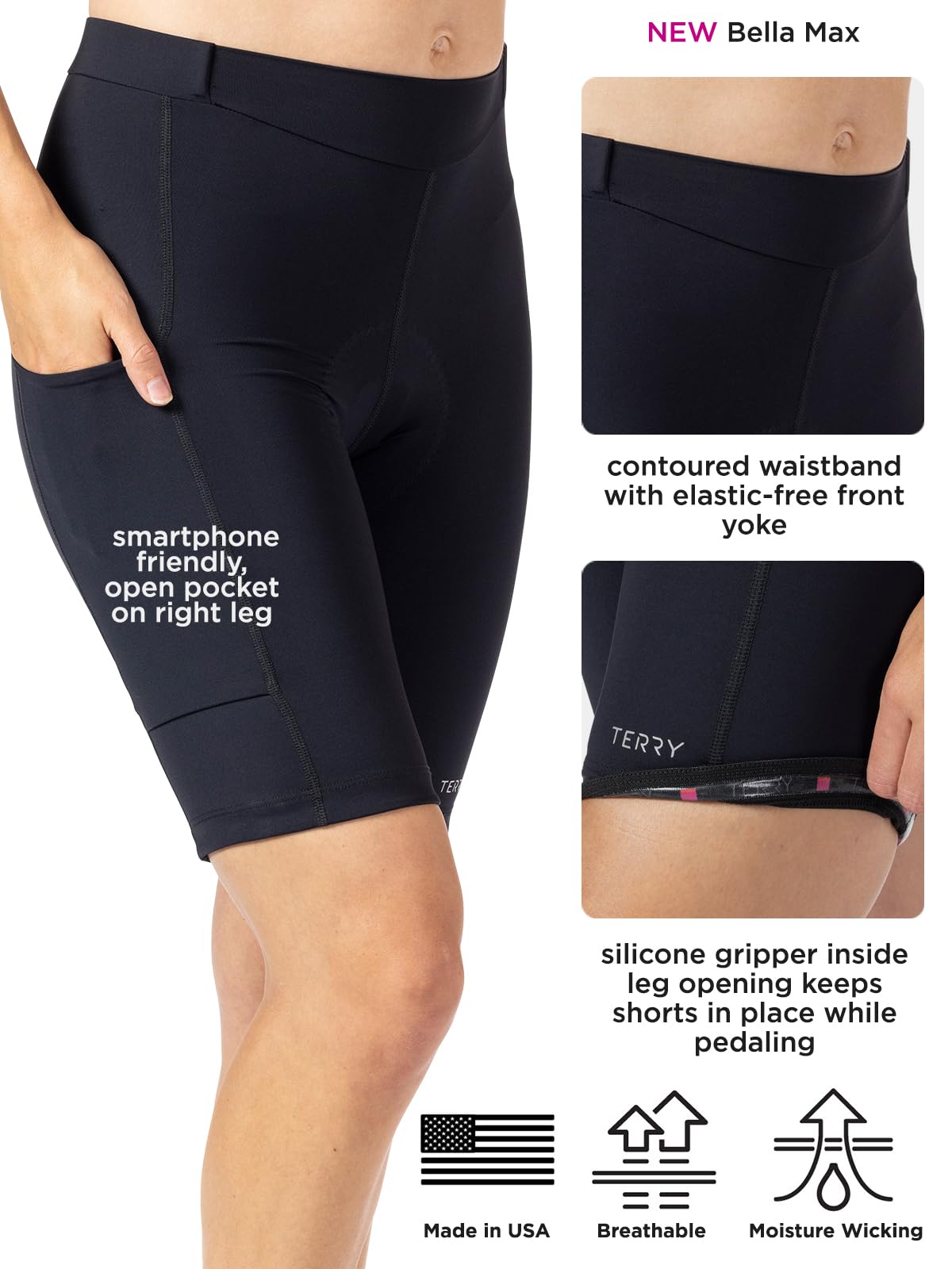 Women's Terry Bike Shorts with 2X Padding - Breathable Cycling Shorts with Chamois, 10