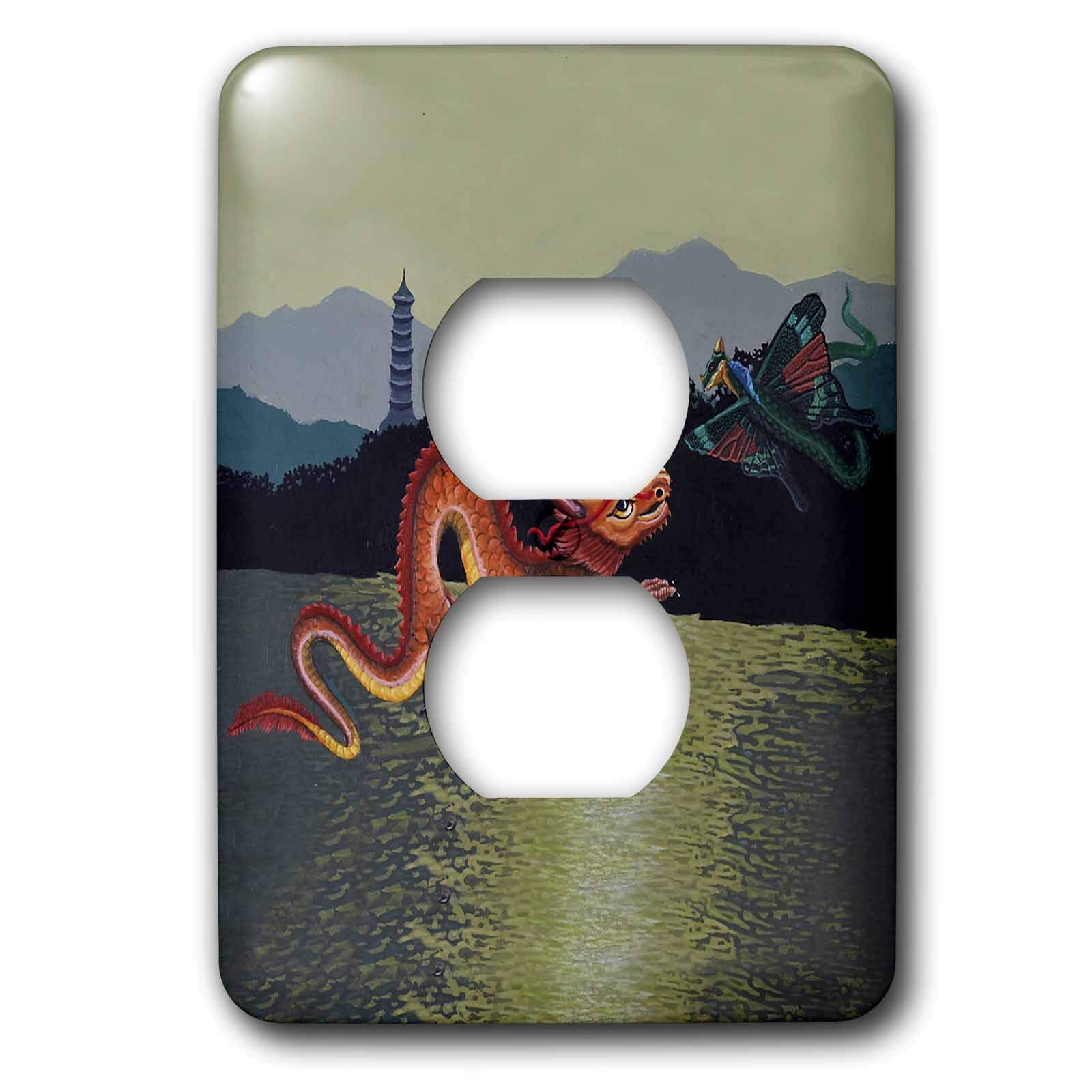 3D Chinese Dragon Outlet Cover - Decorative Electrical Socket Plate for Home & Office - Perfect for Asian-Themed Decor, Feng Shui, and Gift Giving