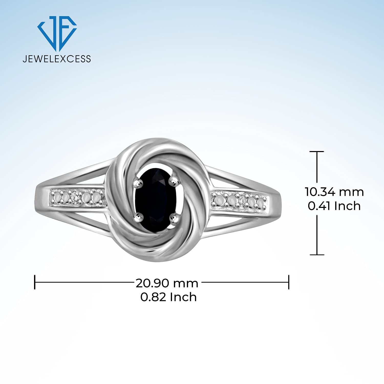 0.30 Carat Genuine Sapphire September Birthstone Ring - Sterling Silver Hypoallergenic Gemstone Jewelry for Women | Perfect Gift for Anniversary, Birthday & Special Occasions