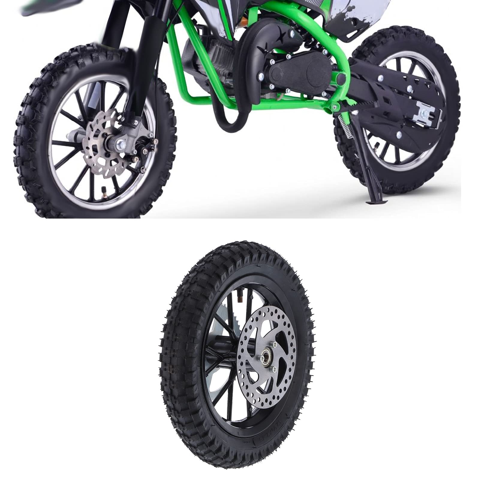 Akozon 12.5 x 2.75 Inch Mini Pocket Bike Rear Wheel Replacement for Coolster 2 Stroke Mini Dirt Bike QG-50 - Perfect for Off-Road Racing, Backyard Riding & Youth Motocross