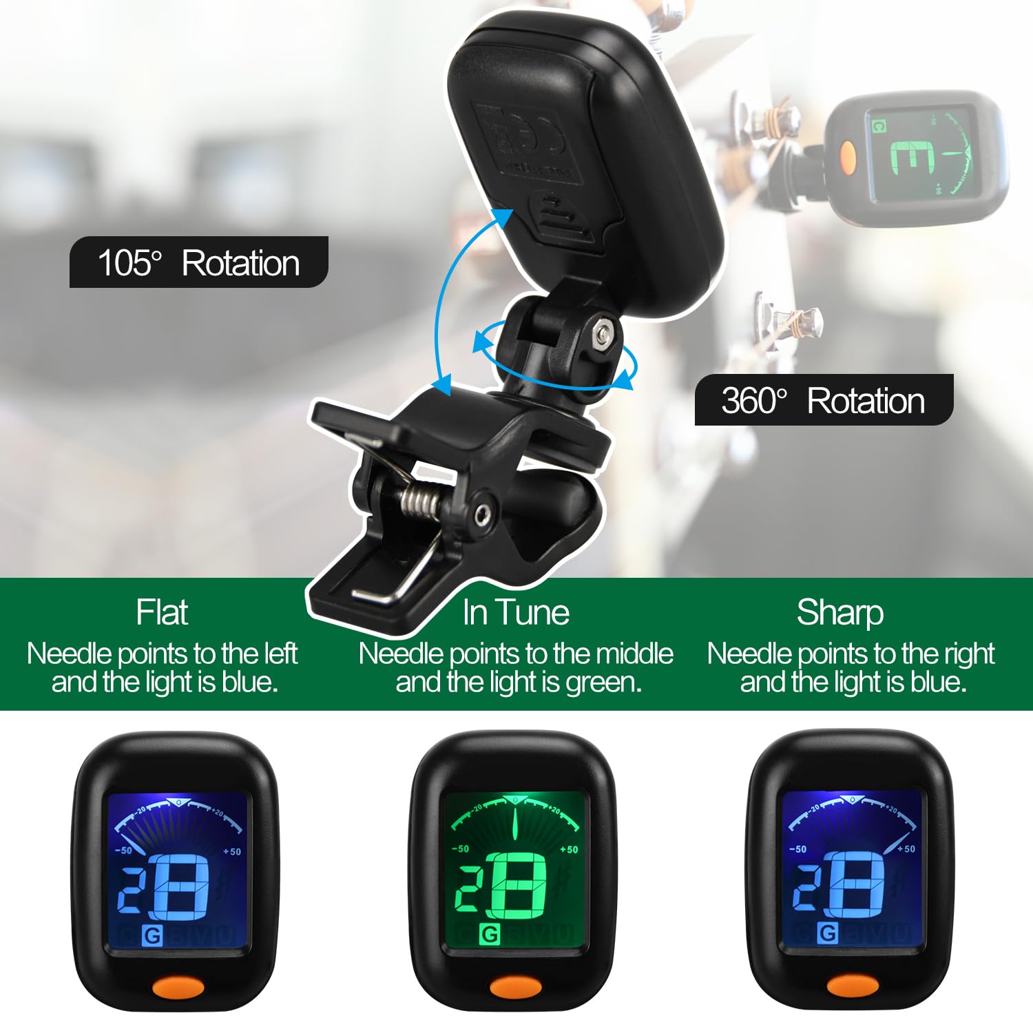 Premium Guitar Capo & Tuner Set - 2-Pack with Picks & Holder for Acoustic & Electric Guitars | Perfect for Beginners & Professional Musicians | Practice, Performances & Studio Recording