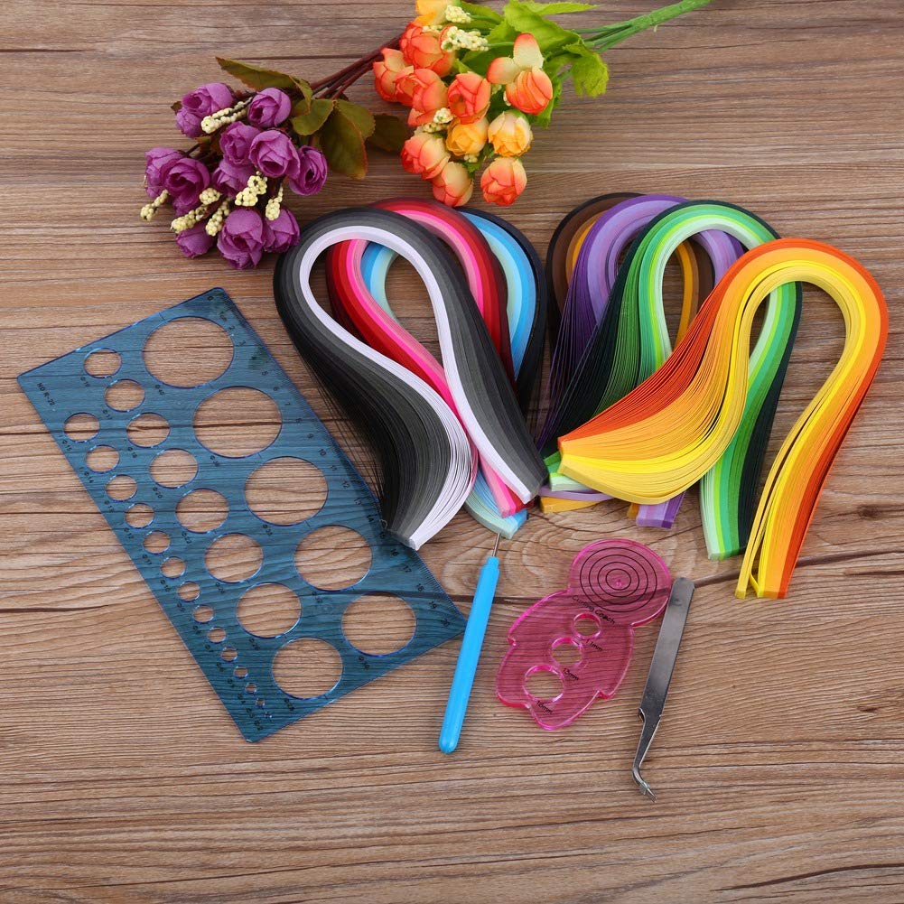 Joyzan Paper Quilling Tools Kit with Slotted Tools, Strips, Tweezer & Ruler - DIY Handcraft Scrapbooking Card Making Supplies - Perfect for Home Office Decoration, Gift Wrapping & Creative Art Projects