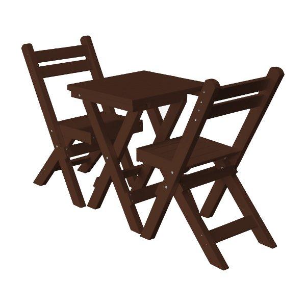 Coronado Folding Poly Bistro Set - Outdoor Patio Dining Table and Chairs for Garden, Balcony, Poolside | Weather-Resistant & Space-Saving