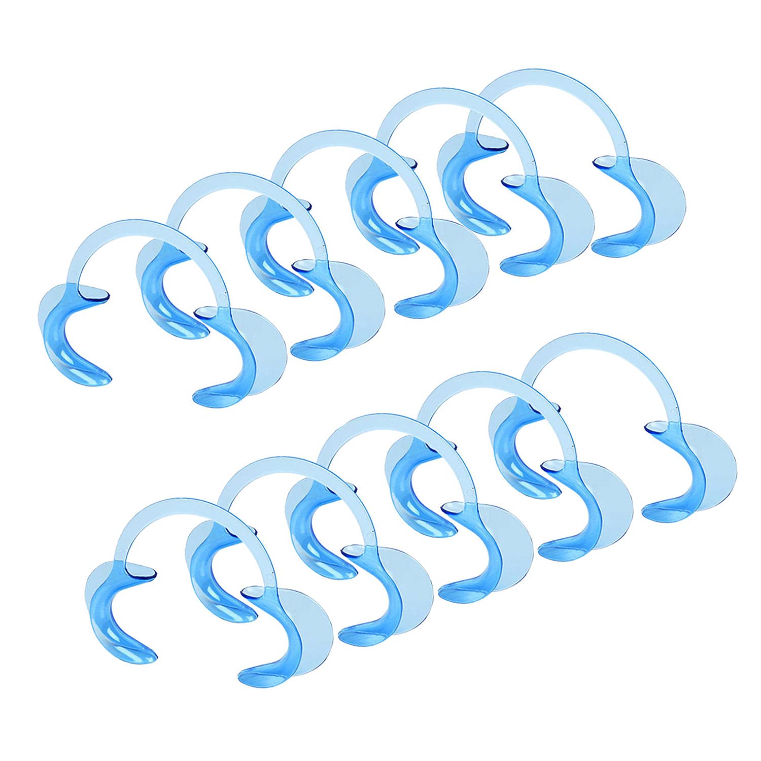 10-Piece Disposable C-Shape Cheek Retractors for Dental Teeth Whitening & Mouth Guard - Size M (Blue) - Perfect for Dental Procedures, Teeth Whitening & Speak Out Game Accessories