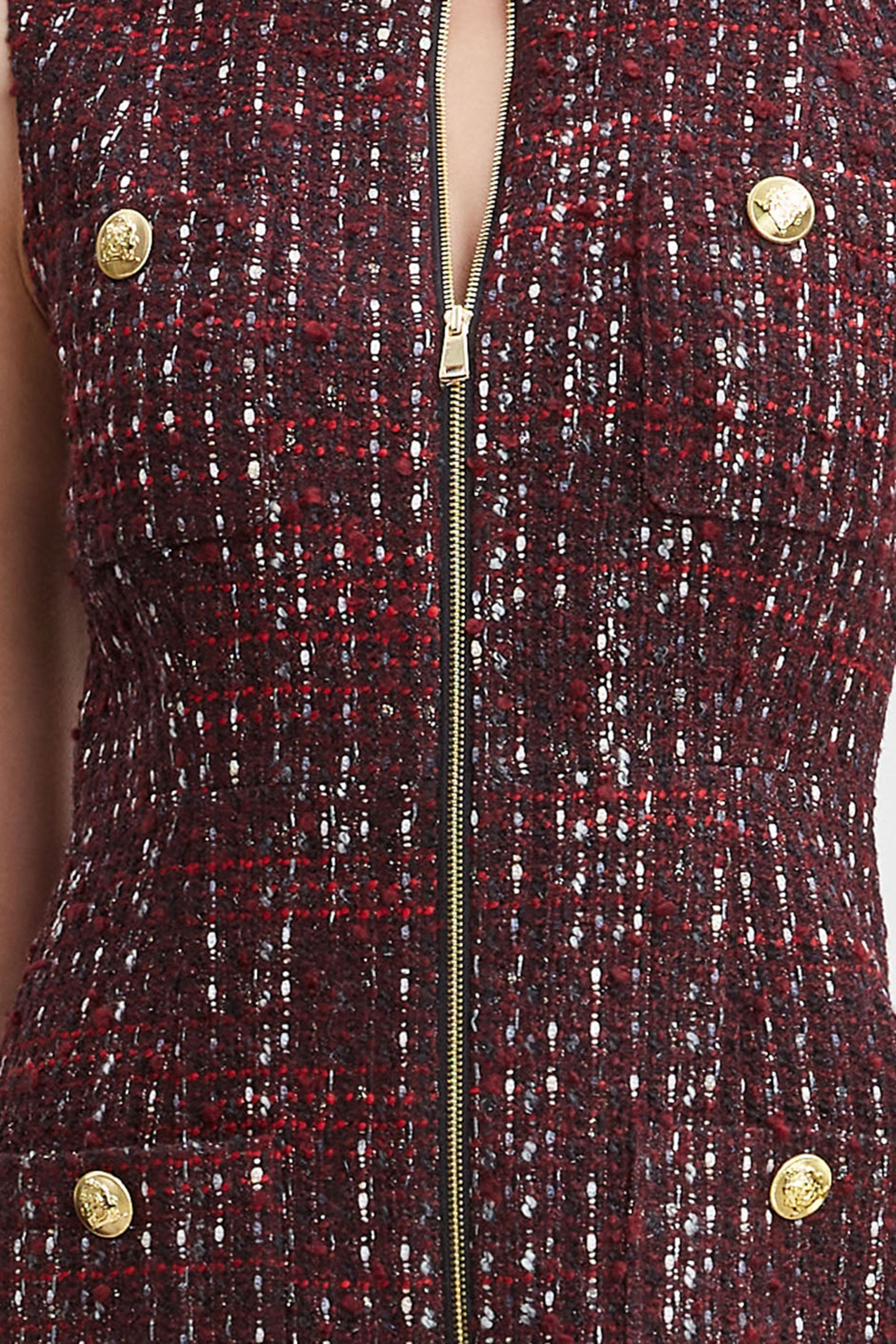 Stylish Tweed Pocket Dress for Women - Elegant Office & Party Wear - Perfect for Work, Cocktail Events & Date Nights