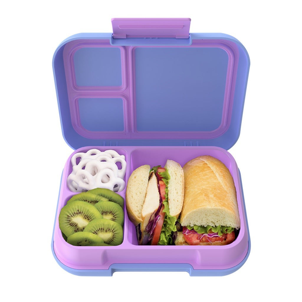 Bentgo Pop Kids Lunch Box - Leak-Proof & Durable Bento Box for School, Work & Travel - Periwinkle & Pink Design - Perfect for Meal Prep & On-the-Go Snacks