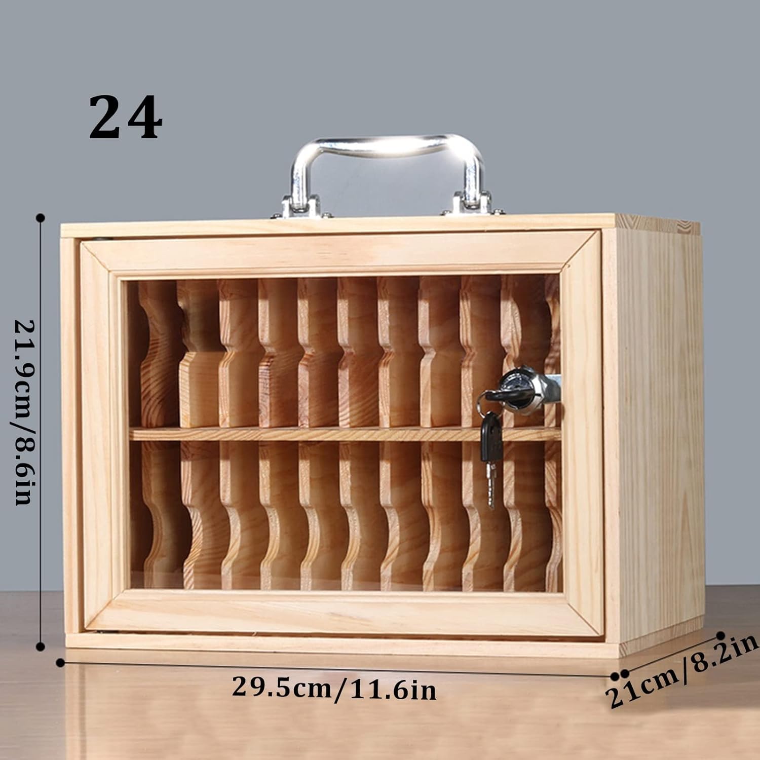 Portable Multifunctional Cell Phone Storage Locker Cabinet - Orange Mobile Phone Organizer Box for School, Office & Home (12