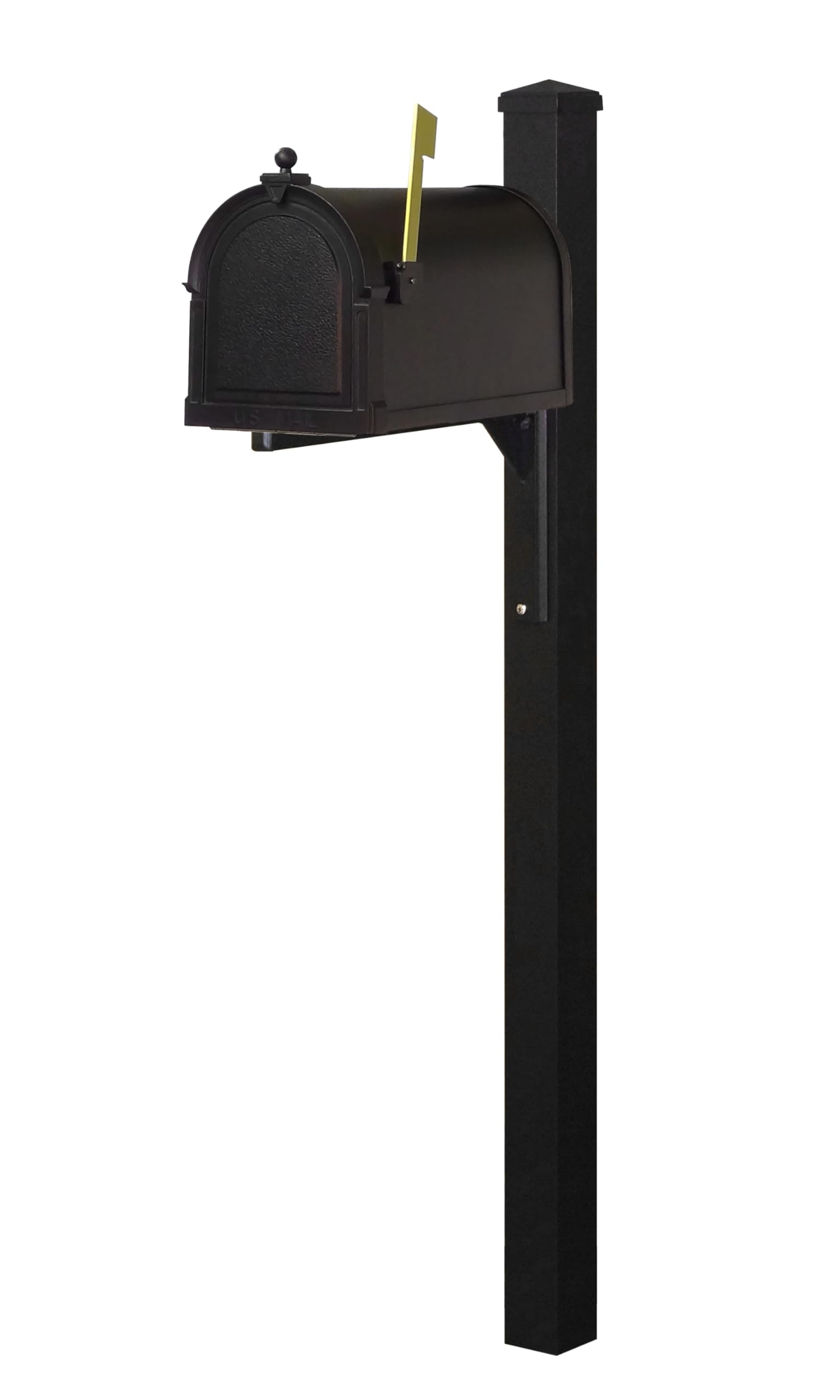 Special Lite Berkshire Curbside Mailbox with Wellington Post - Black Aluminum Mailbox with Post - SCB1015_SPK720-BLK | Durable Outdoor Mailbox for Homes & Businesses