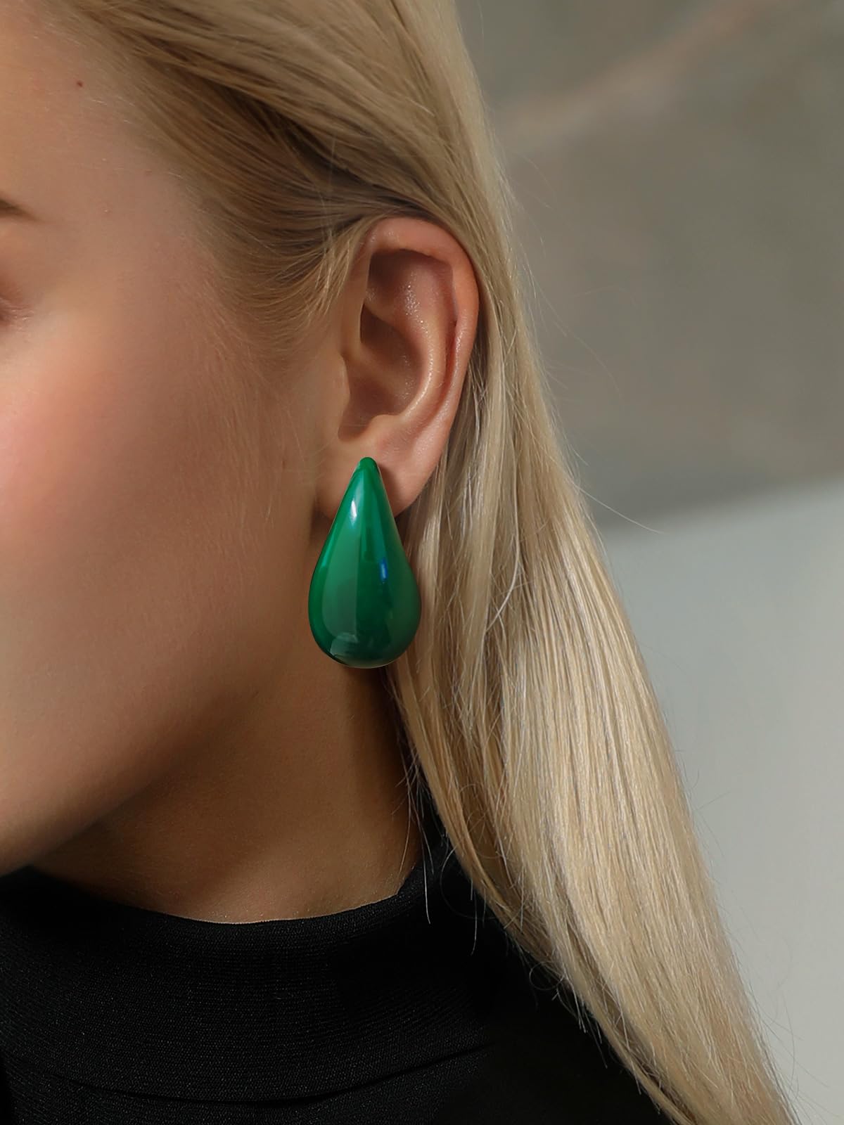 18K Gold Plated Chunky Hoop Earrings for Women - Stainless Steel Thick Teardrop Statement Earrings | Perfect for Parties, Weddings & Everyday Wear