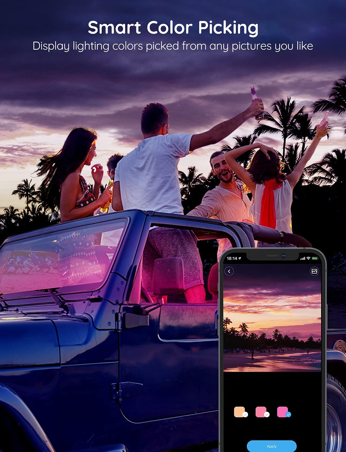 Govee Smart Car LED Interior Lights - App Controlled RGB Lights with DIY & Music Sync, 12V 2-Line Design with Car Charger | Perfect for Night Driving, Car Parties & Custom Vehicle Lighting