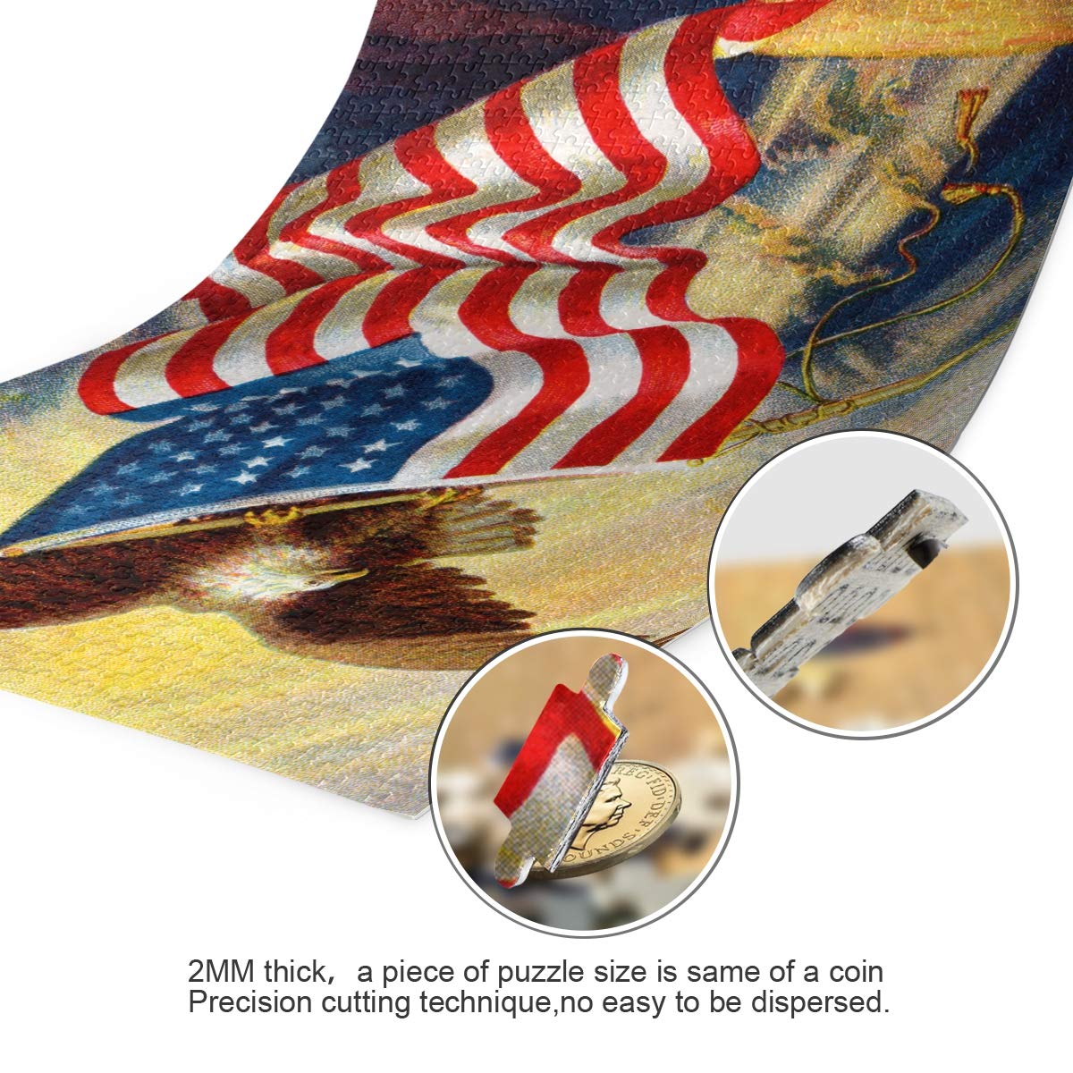 ALAZA 500-Piece Jigsaw Puzzle for Adults - American Flag & Bald Eagle Design - Buffalo Games - Perfect for Home Decor, Family Game Night & Stress Relief