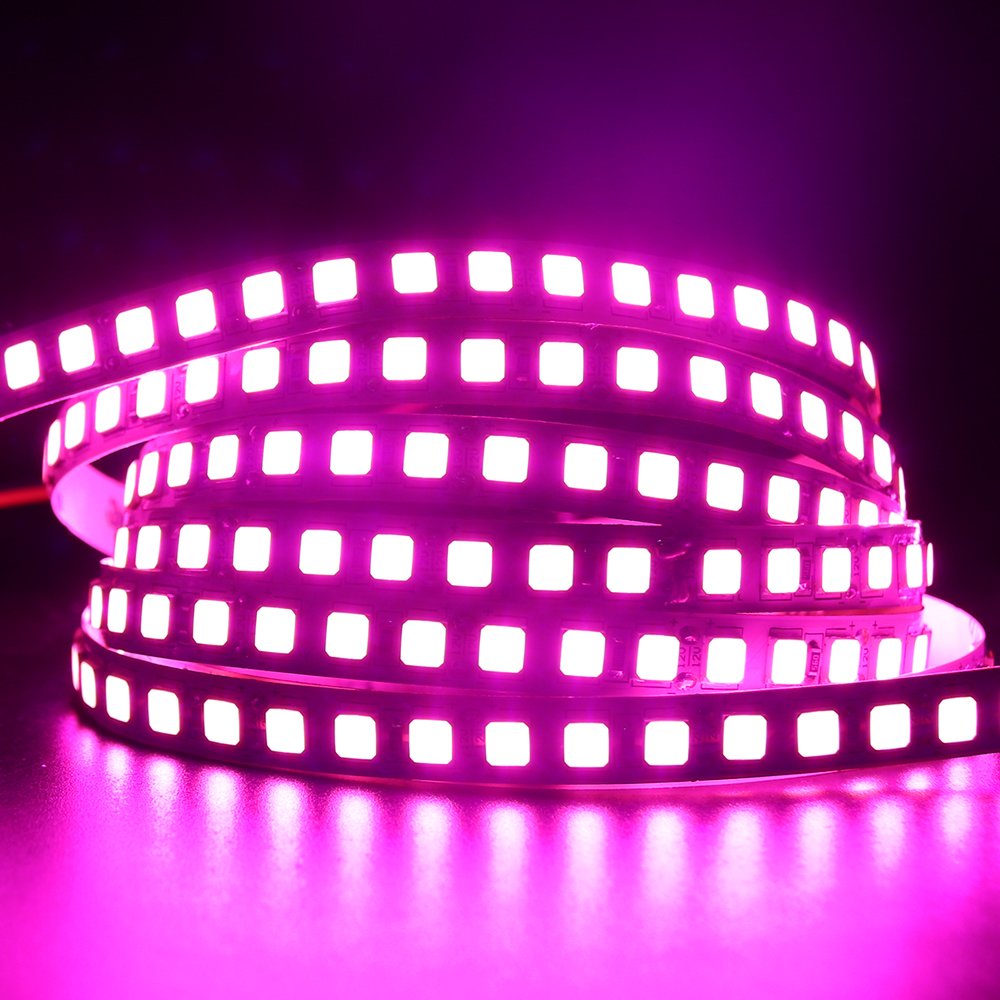 XUNATA 16.4ft LED Strip Lights - 600 SMD 5054 LEDs (Upgraded from 5050), 12V DC Non-Waterproof Flexible Light Strips for DIY Christmas Decor, Home Kitchen Lighting, Indoor Party Decoration (Pink) - Perfect for Bedroom, Living Room, Cabinet, and Holiday Ambiance