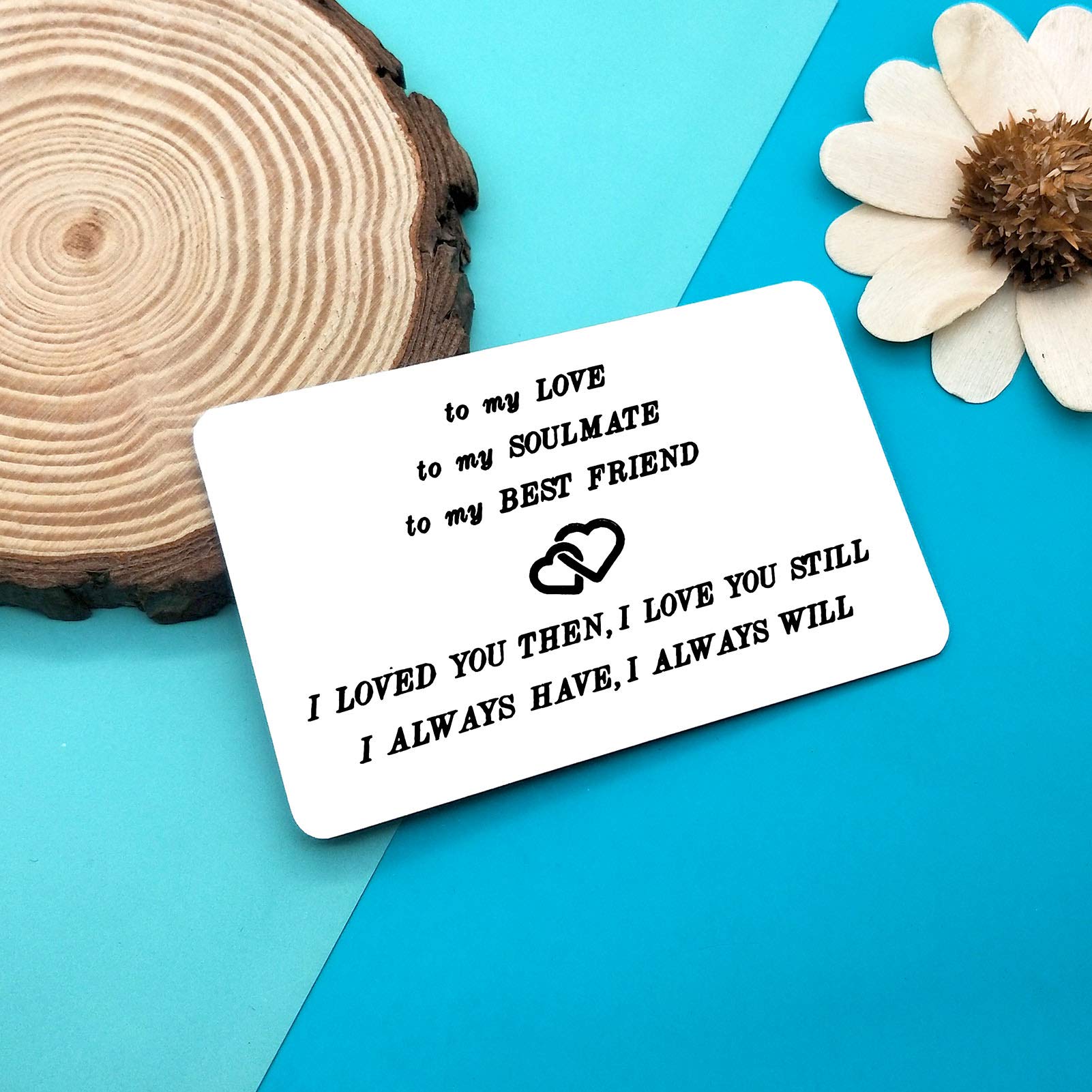 Personalized Engraved Wallet Card Gift for Husband, Wife, Boyfriend, Girlfriend - Anniversary, Valentine's Day, Wedding, Christmas & Birthday Gift - Romantic 'I Love You' Keepsake for Couples - Perfect for Everyday Carry, Special Occasions & Surprise Love Notes