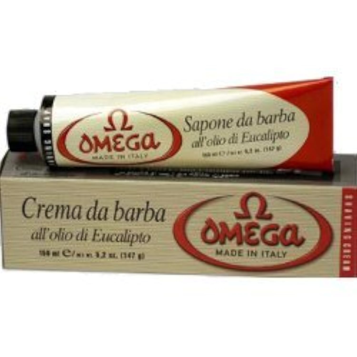 Omega Shaving Cream Travel Size Tube - Ultra Smooth Shave for Men & Women - Perfect for Travel, Gym & Daily Use
