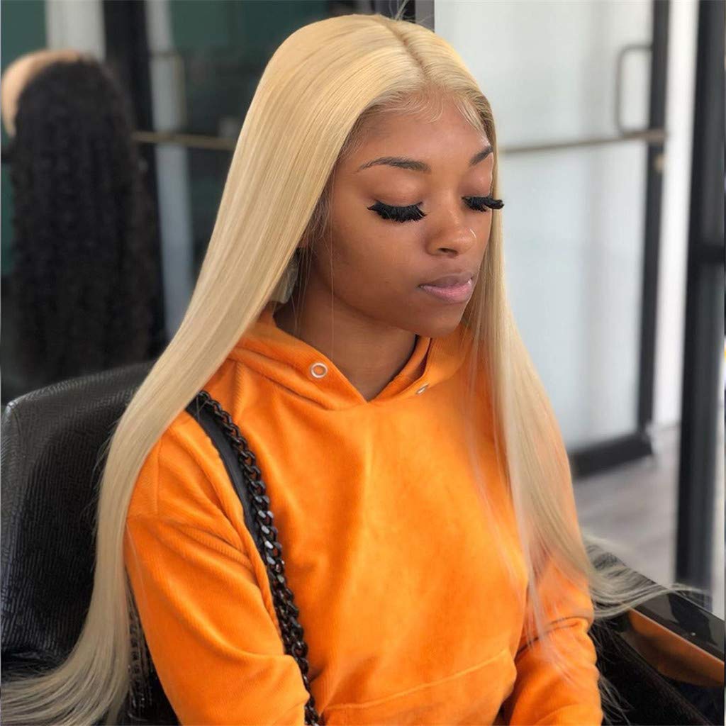 250% Density #613 Blonde Lace Front Wig - Pre Plucked Straight Human Hair Wig for Women (20 Inch) | Natural Look for Daily Wear, Cosplay & Special Occasions