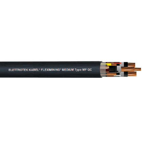 1 AWG 3C Stranded BC Unshielded XLPE PVC 15KV 100% Fleximining Medium Type MP GC Cable - Heavy Duty Power Cable for Mining Equipment & Industrial Applications