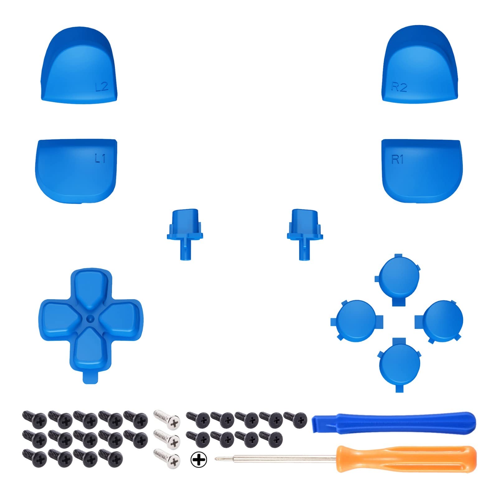Premium Replacement Buttons for PS5 Controller BDM-010 & BDM-020 - D-Pad, Action Buttons, Triggers (R1 L1 R2 L2), Share & Options Buttons - Blue | Enhanced Gaming Experience for Competitive Play & Long Sessions