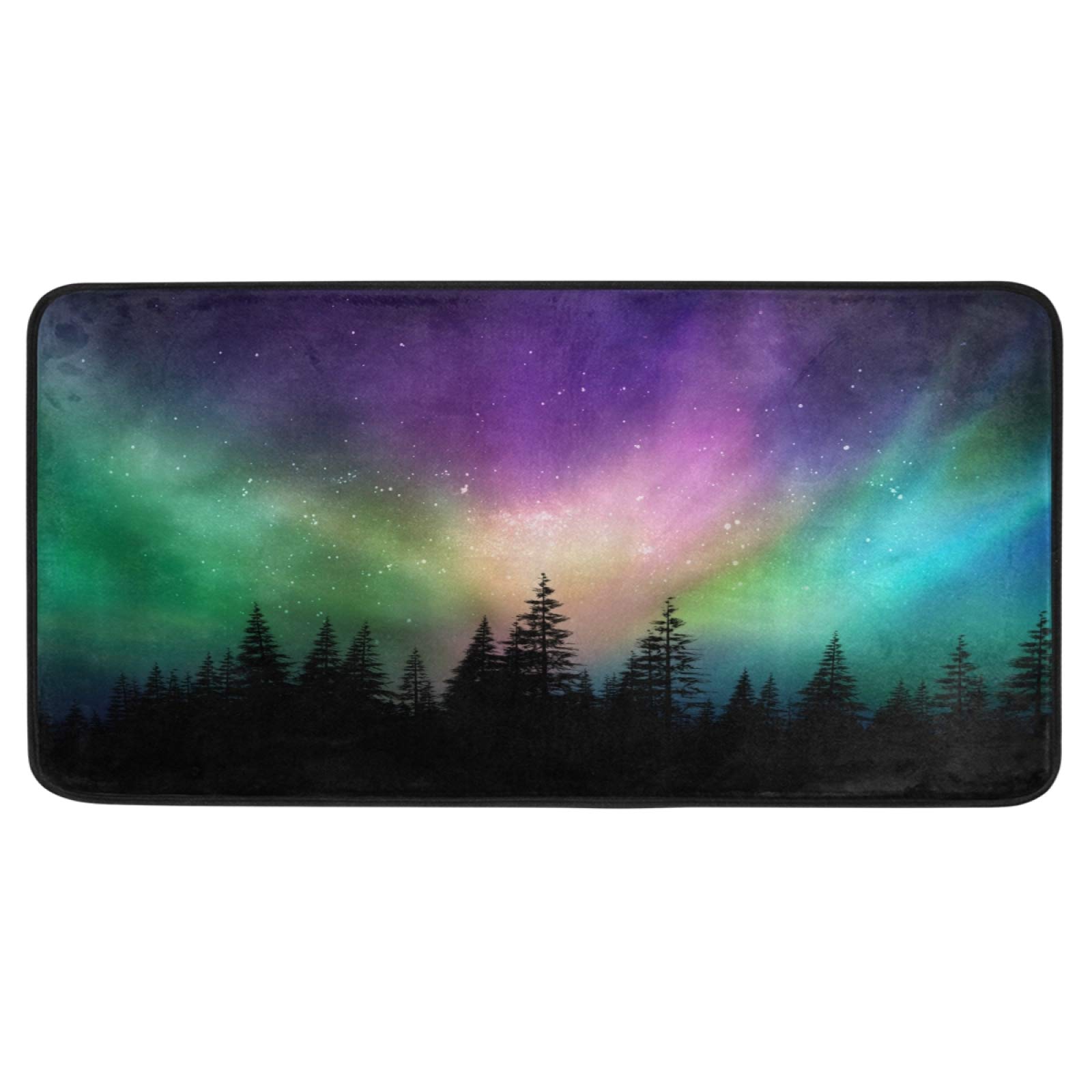 Northern Lights Aurora Non-Slip Kitchen Floor Mat - Absorbent Runner Rug for Entryway, Bathroom & Garage - 39