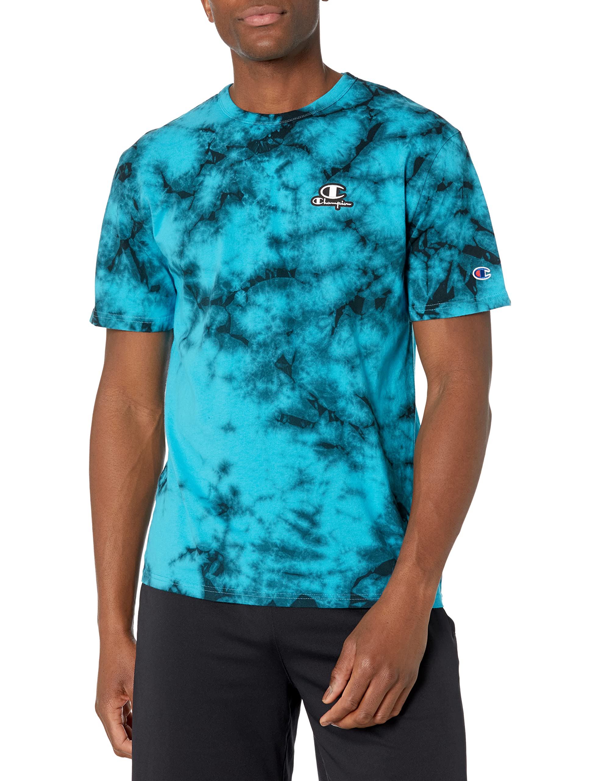 Champion Men's Galaxy Dye Short Sleeve T-Shirt - Comfortable Casual Cotton Tee for Gym, Workout & Everyday Wear