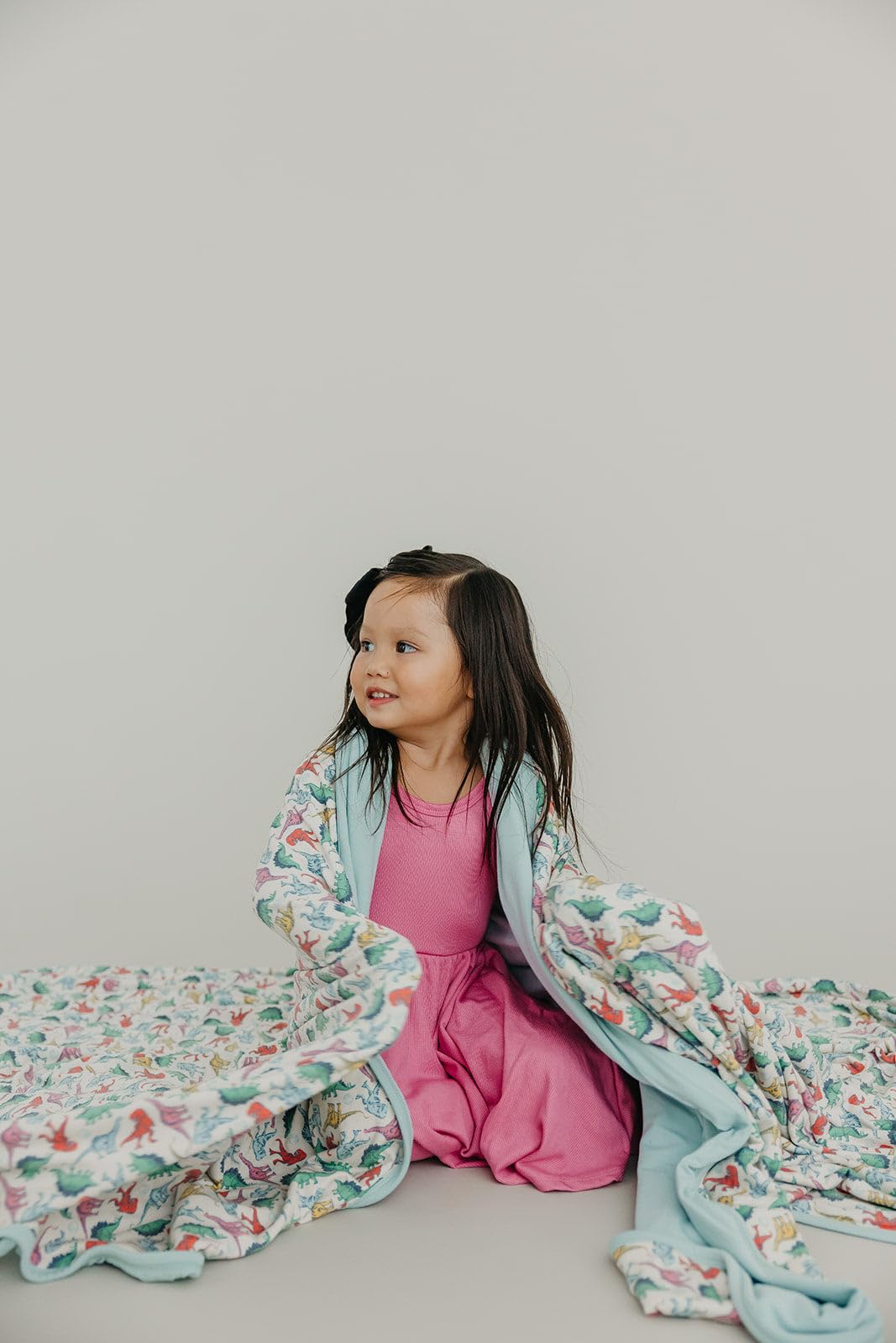 Premium 46x46 Copper Pearl Jumbo 3-Layer Baby Blanket - Ultra Soft & Breathable Polyester/Rayon Quilt for Newborns, Boys & Girls | Cozy Dinosaur Themed Toddler Blanket | Perfect for Nursery, Stroller, Swaddling & Playtime