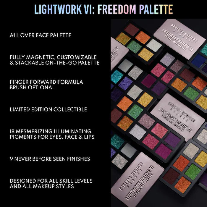 Danessa Myricks Lightwork VI Freedom Palette - Magnetic, Customizable, Stackable Full Face Makeup Palette for Professional & Everyday Glam