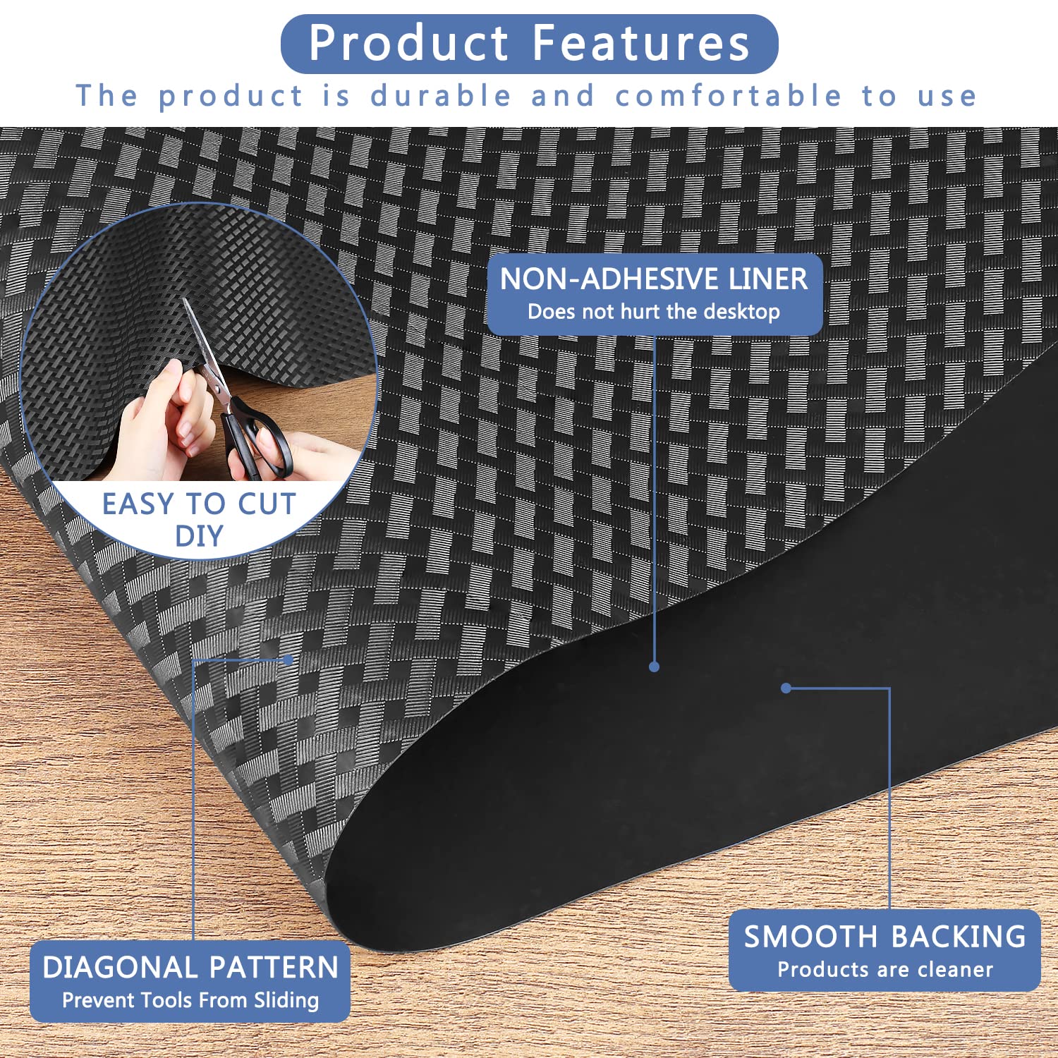 Non-Adhesive EVA Rubber Shelf Liner - 11.8