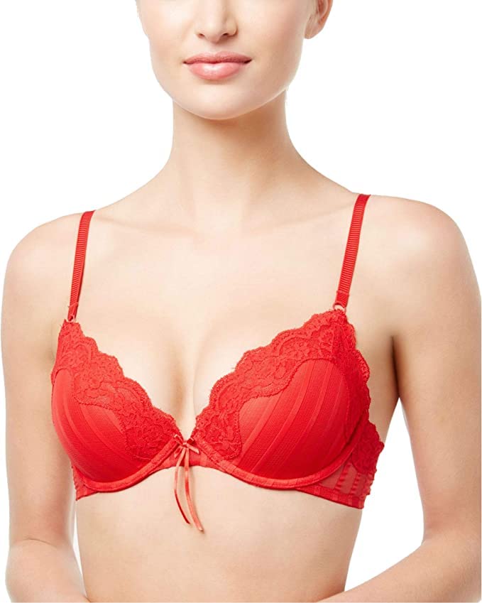 Heidi Klum Padded Lift Fit Bra - Ribbon Red | Push Up Underwire Bra for Women | Perfect for Everyday Wear & Special Occasions