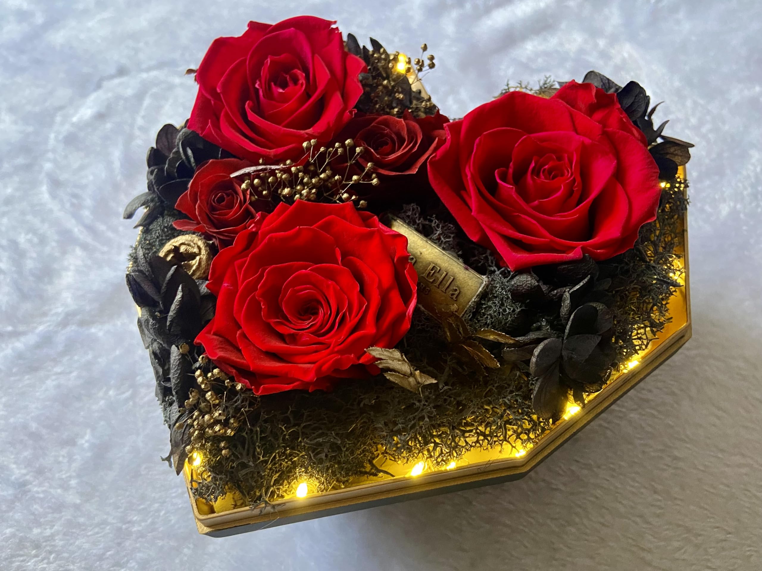 Eternal Red Rose Gift for Her - LED Flower in Heart Shaped Box, Artificial Preserved Roses for Anniversary, Valentine's Day, Wedding & Christmas | Romantic Home Decor, Bedroom Centerpiece, Girlfriend/Mother Gift Idea