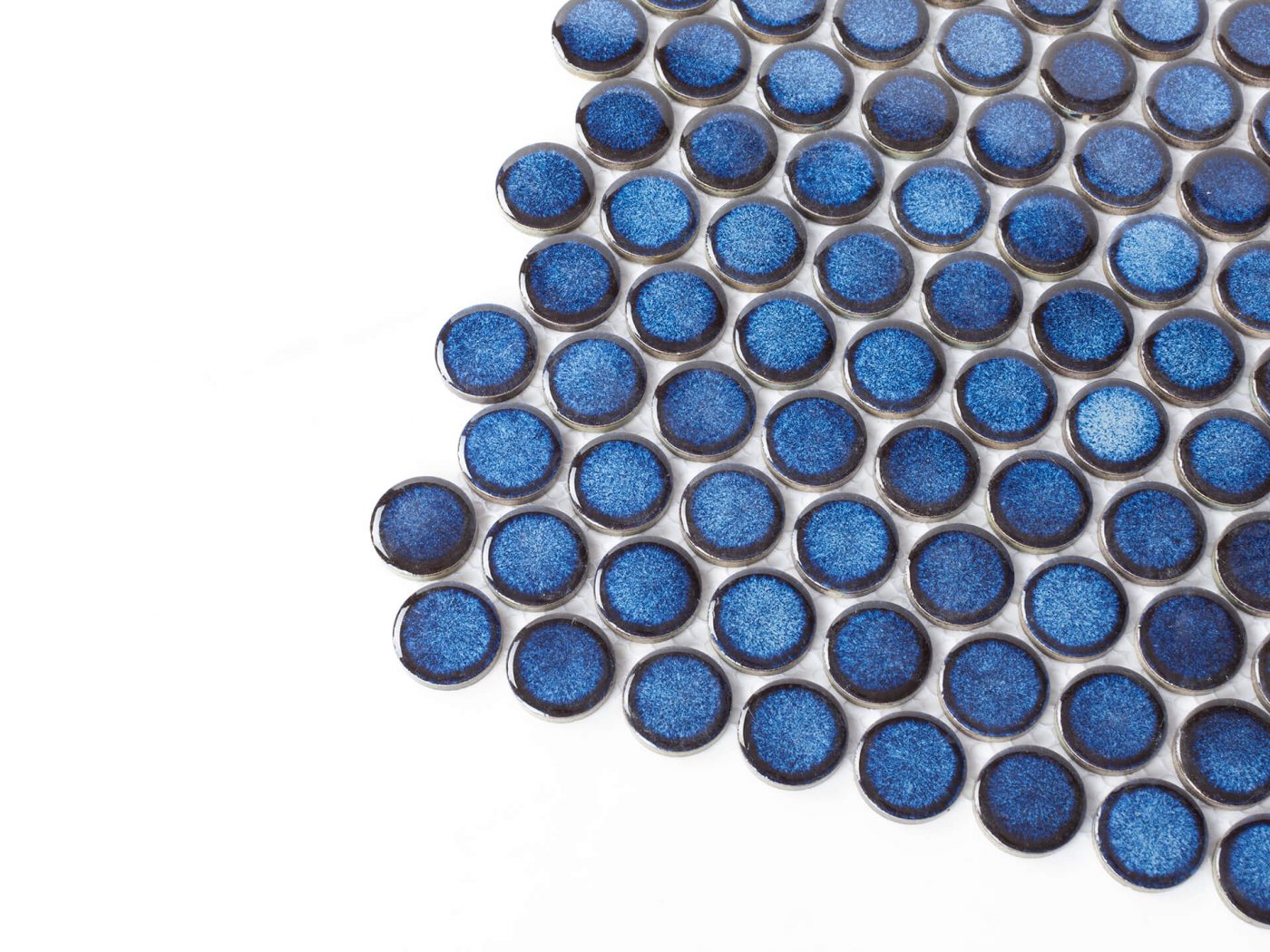 Antique Blue Glossy Porcelain Mosaic Penny Round Tile D28 - Perfect for Bathroom Backsplash, Kitchen Wall Decor, and Poolside Accents